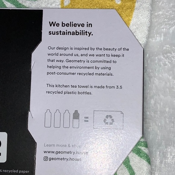 Geometry Kitchen Tea Towel 18”x30” - Picture 3 of 3